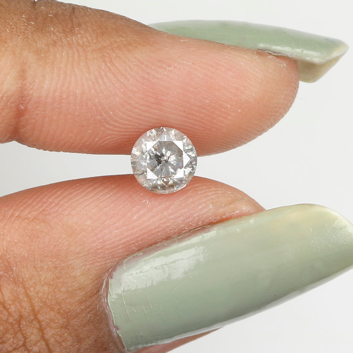 0.70 CT Natural Loose Round Shape Diamond Salt And Pepper Round Diamond 5.40 MM Natural Black Grey Color Round Brilliant Cut Diamond LQ5021