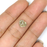 Natural Loose Heart Diamond Grey Color 2.07 CT 7.80 MM Heart Shape Rose Cut Diamond L7538