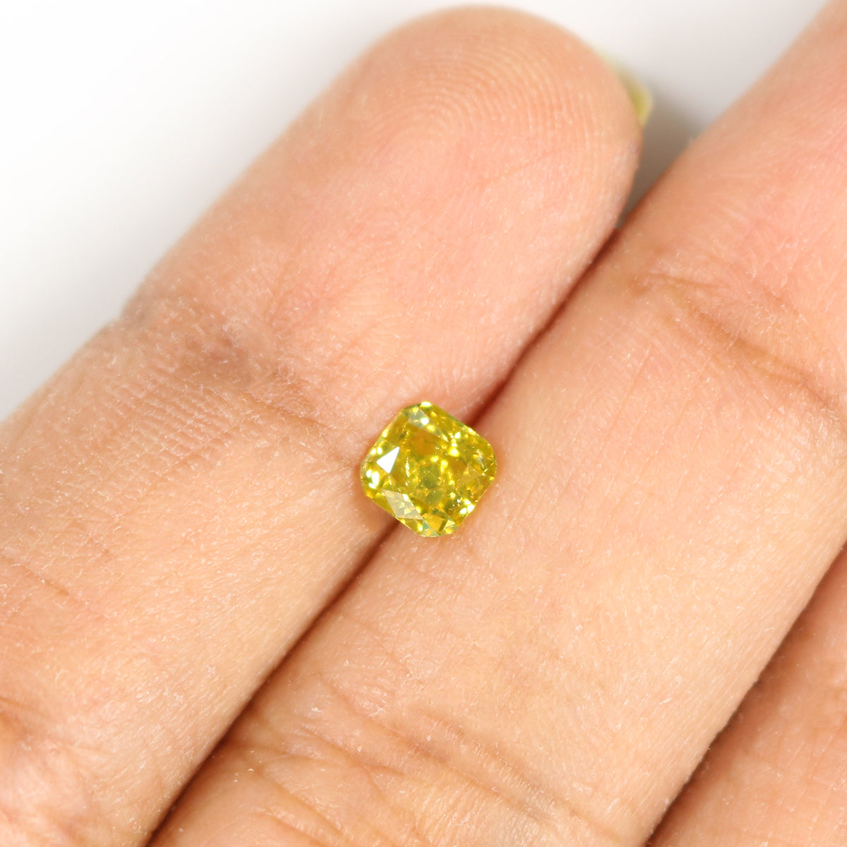 Natural Loose Cushion Greenish Yellow Color Diamond 0.53 CT 4.60 MM Cushion Shape Rose Cut Diamond KR616