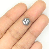 Natural Loose Hexagon Grey Color Diamond 2.28 CT 9.10 MM Hexagon Shape Rose Cut Diamond KDL1162
