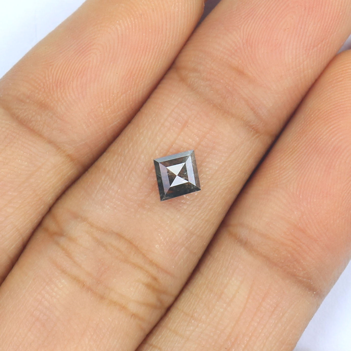 0.50 CT Natural Loose Kite Shape Diamond Salt And Pepper Kite Shape Diamond 6.15 MM Natural Black Grey Color Kite Rose Cut Diamond QK2572