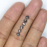 Natural Loose Round Rose Cut Diamond, Salt And Pepper Round Diamond, Natural Loose Diamond, Rose Cut Diamond, 1.16 CT Round Shape L2785