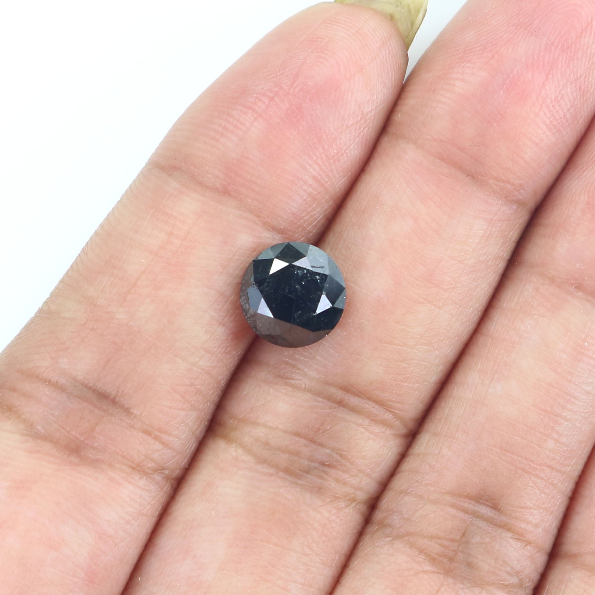 2.91 Ct Natural Loose Round Shape Diamond Black Color Round Cut Diamond 8.20 MM Natural Loose Black Color Round Brilliant Cut Diamond LQ1688