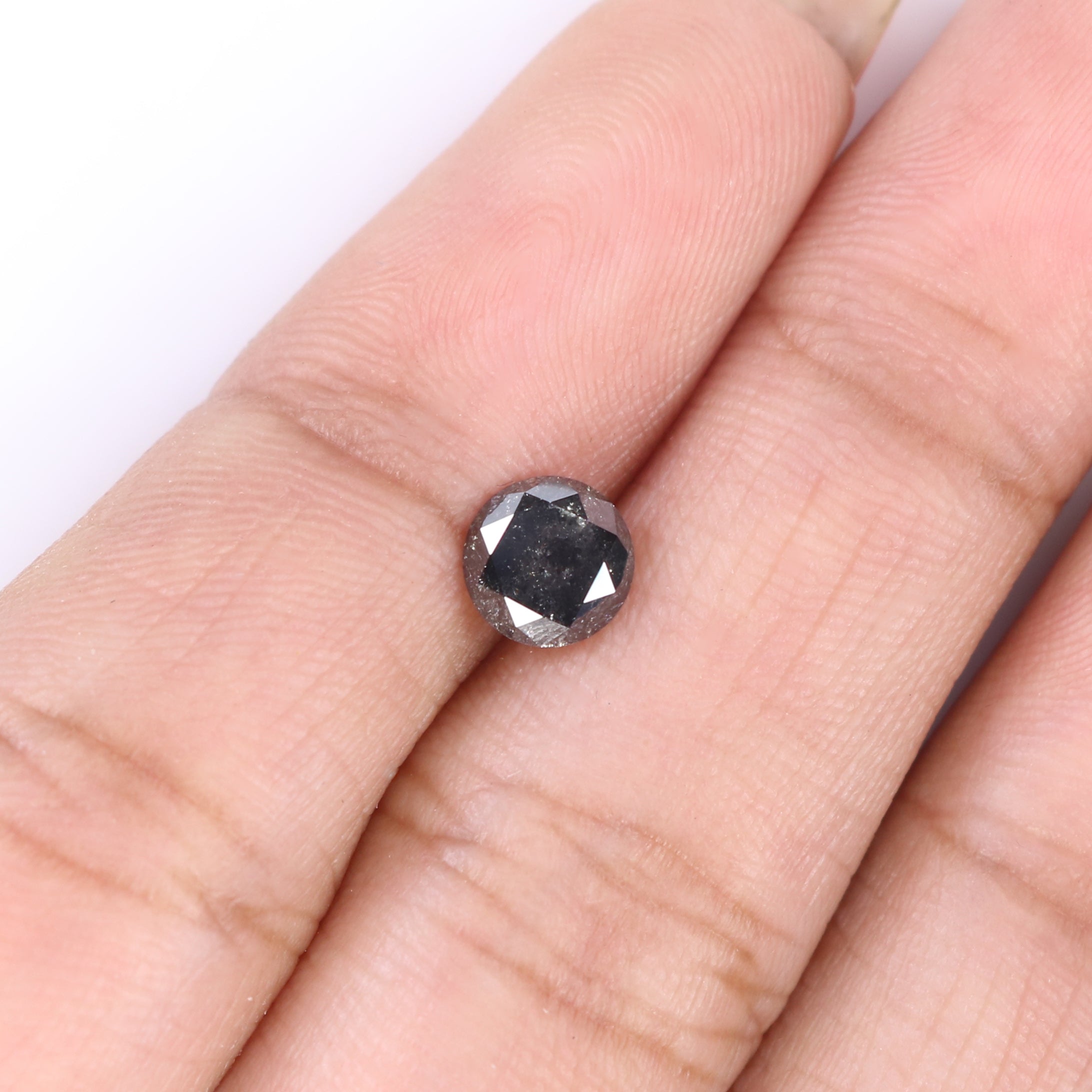 0.83 CT Natural Loose Round Shape Diamond Black Grey Color Round Cut Diamond 5.70 MM Salt And Pepper Round Brilliant Cut Diamond QL2168