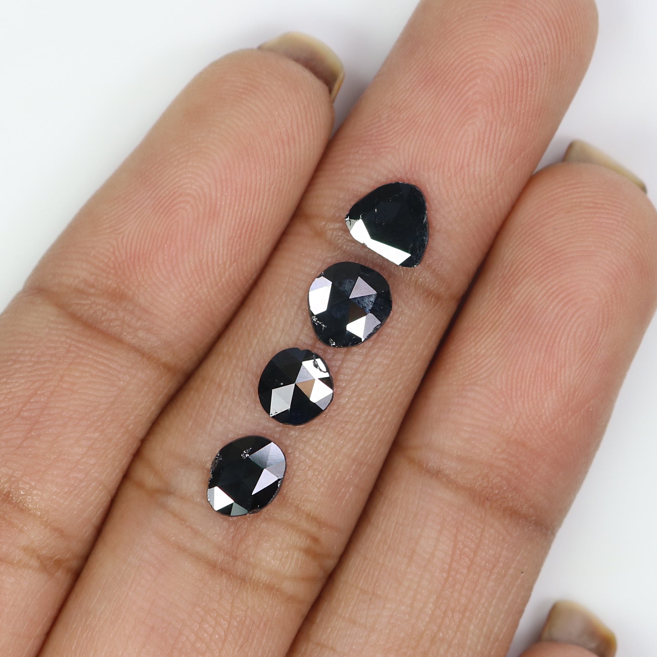 1.20 CT Natural Loose Slice Shape Diamond Black Color Slice Cut Diamond 6.05 MM Natural Loose Black Color Slice Rose Cut Diamond KQ2625