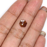 Natural Loose Hexagon Brown Color Diamond 0.85 CT 7.10 MM Hexagon Shape Rose Cut Diamond KR2017