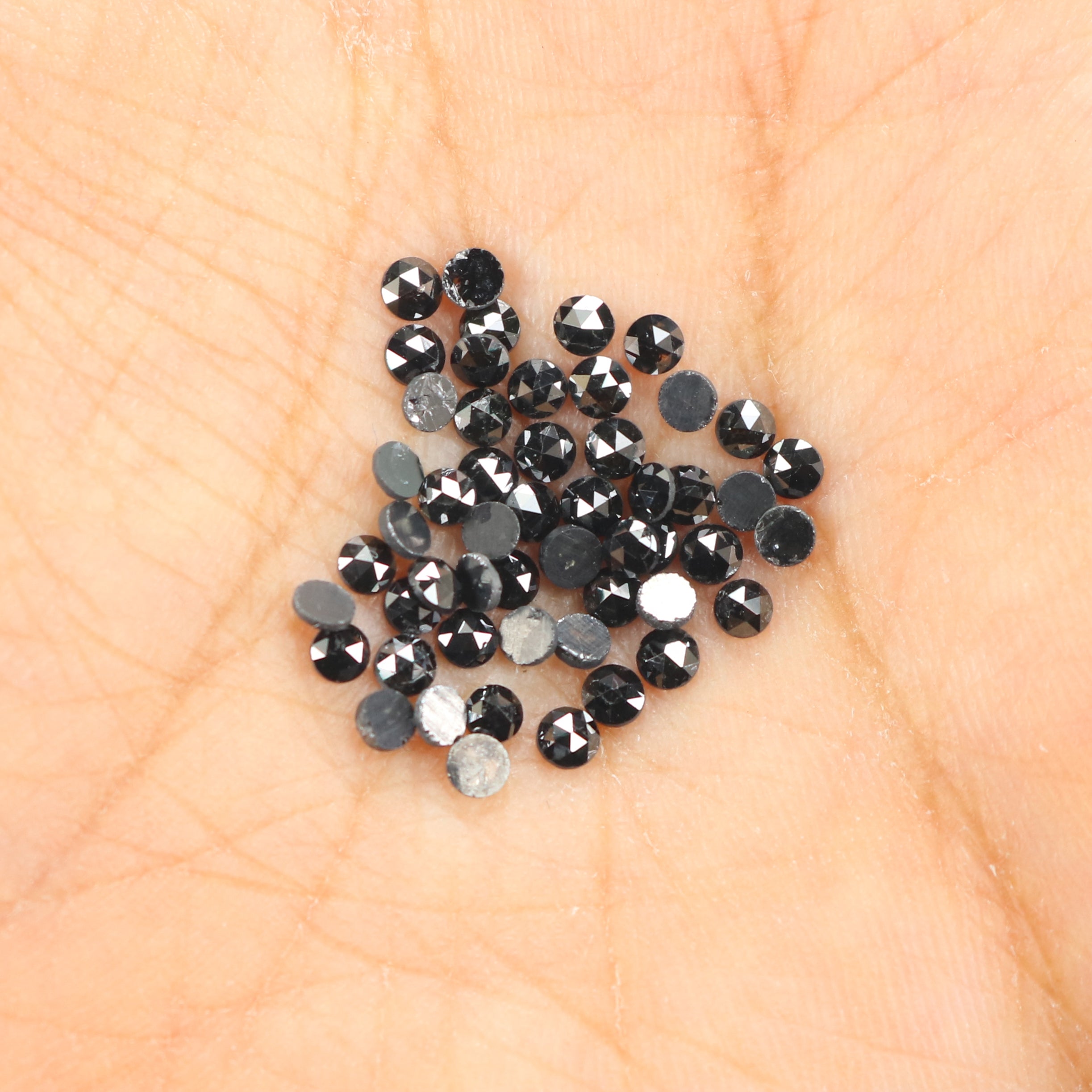 2.88 CT Natural Loose Round Rose Cut Diamond Black Color Round Shape Diamond 2.30 MM Natural Loose Black Color Round Rose Cut Diamond LQ1813