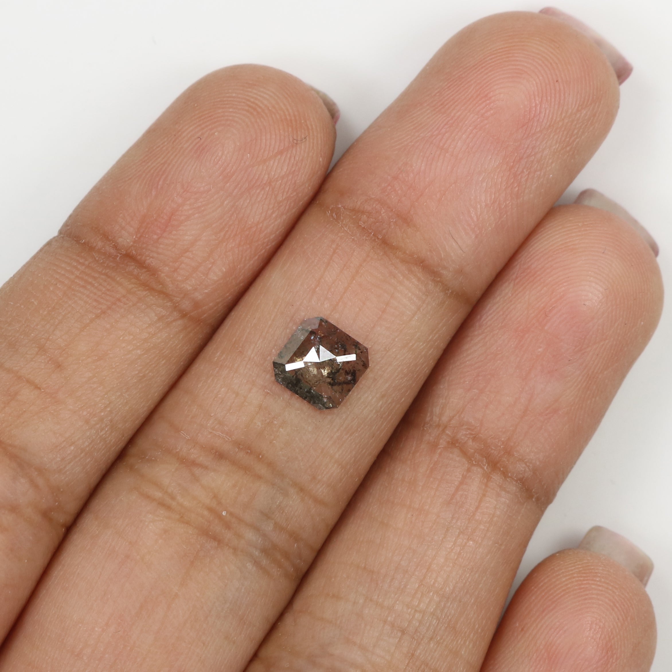 0.60 CT Natural Loose Radiant Shape Diamond Salt And Pepper Radiant Cut Diamond 6.00 MM Natural Black Grey Radiant Rose Cut Diamond LQ7457