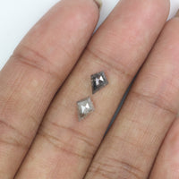 Natural Loose Kite Diamond, Salt And Pepper Kite Diamond, Natural Loose Diamond, Kite Rose Cut Diamond, Kite Cut, 0.89 CT Kite Shape L2742