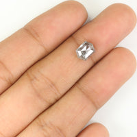 Natural Loose Hexagon Salt And Pepper Diamond Black Grey Color 1.19 CT 7.50 MM Hexagon Shape Rose Cut Diamond KDL1102