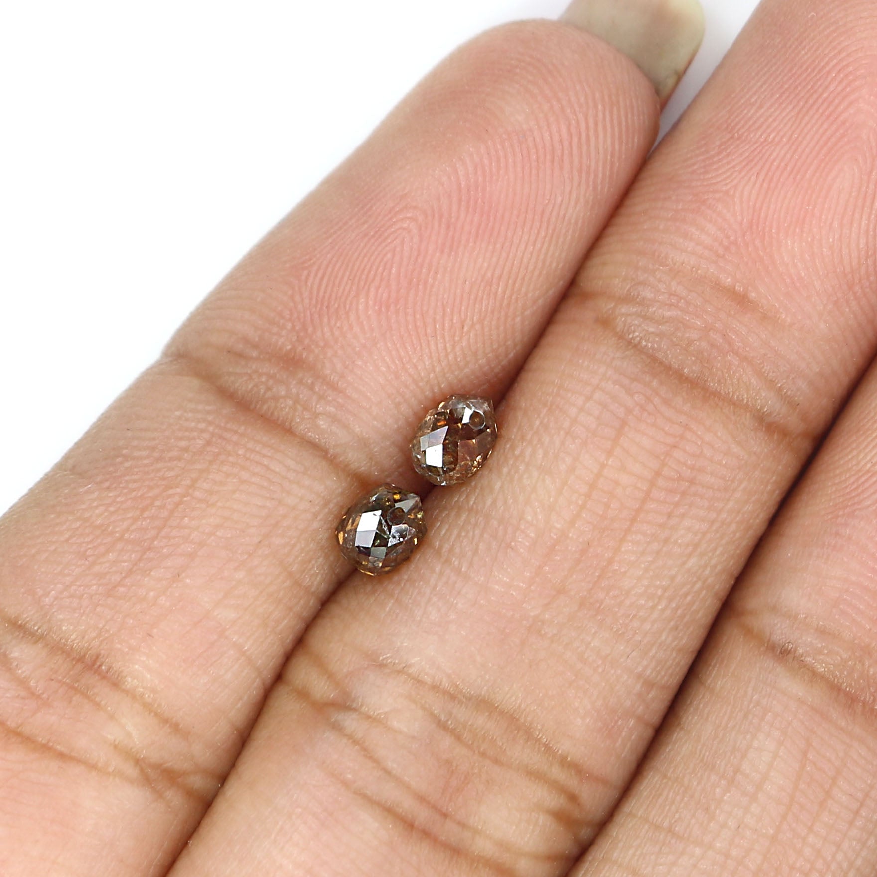 0.82 Ct Natural Loose Briolette Shape Diamond Brown Color Drop Diamond 4.20 MM Natural Loose Brown Color Briolette Rose Cut Diamond LQ9893