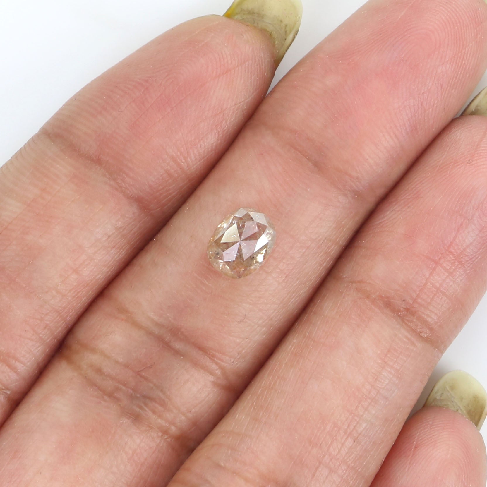 Natural Loose Oval Diamond Light Brown Color 1.21 CT 6.50 MM Oval Rose Cut Shape Diamond L2506