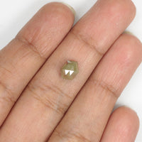 Natural Loose Hexagon Gray Green Color Diamond 1.64 CT 7.80 MM Hexagon Shape Rose Cut Diamond L7812