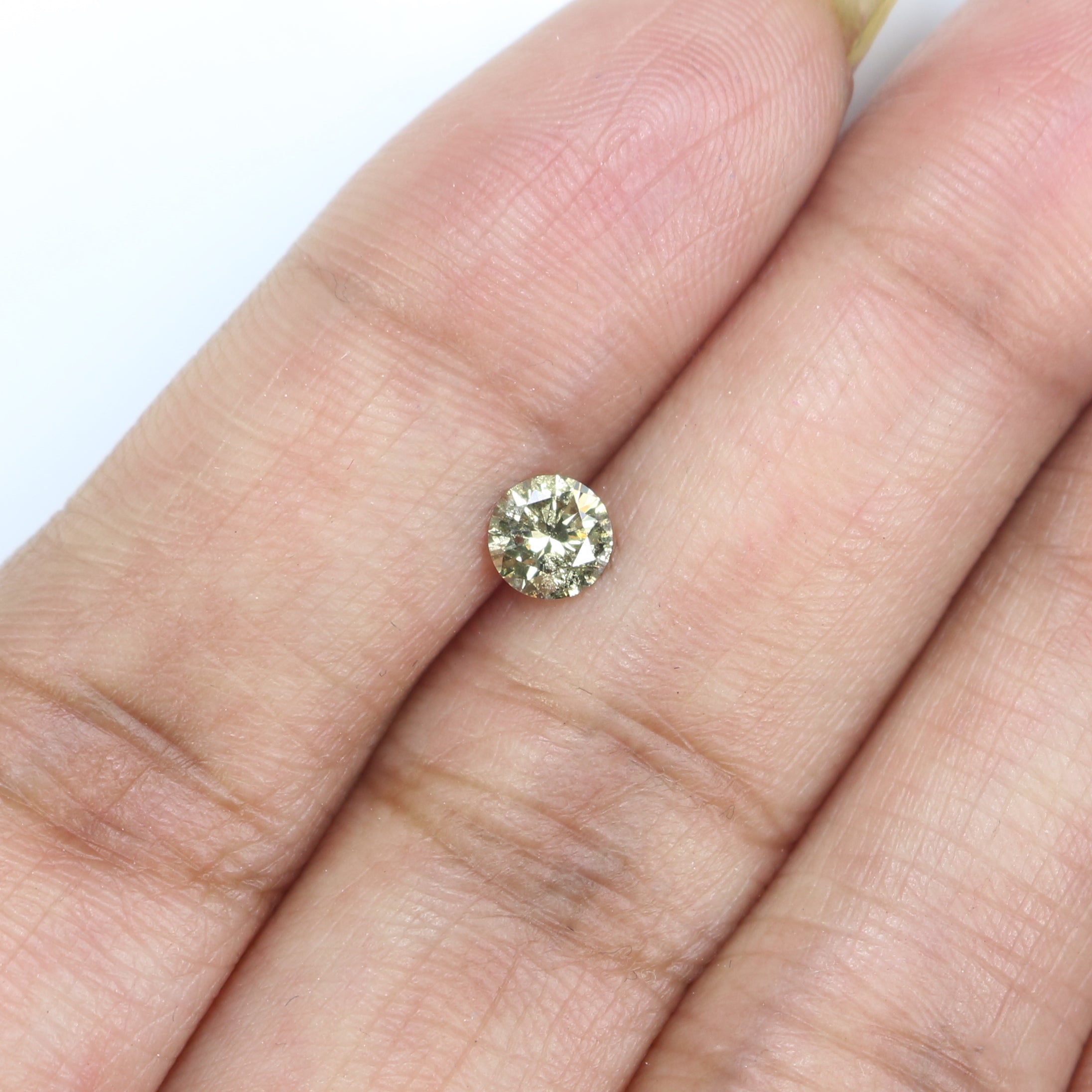 0.36 Ct Natural Loose Round Shape Diamond Light Green Color Round Cut Diamond 4.65 MM Natural Green Color Round Brilliant Cut Diamond KQ2595