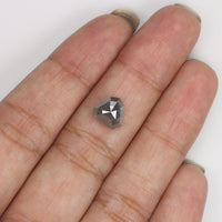 Natural Loose Shield Salt And Pepper Diamond Grey Color 1.82 CT 7.70 MM Shield Shape Rose Cut Diamond KR1311