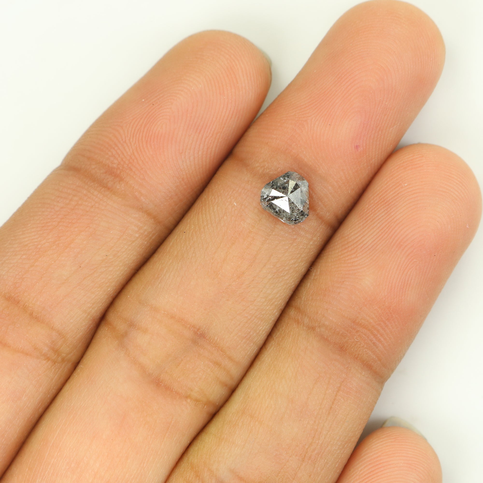 0.66 CT Natural Loose Triangle Shape Diamond Salt And Pepper Triangle Cut Diamond 5.25 MM Black Grey Triangle Shape Rose Cut Diamond LQ1334