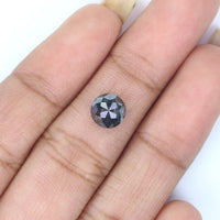 Natural Loose Round Rose Cut Salt And Pepper Diamond Black Grey Color 1.35 CT 6.85 MM Rose Cut Shape Diamond L827