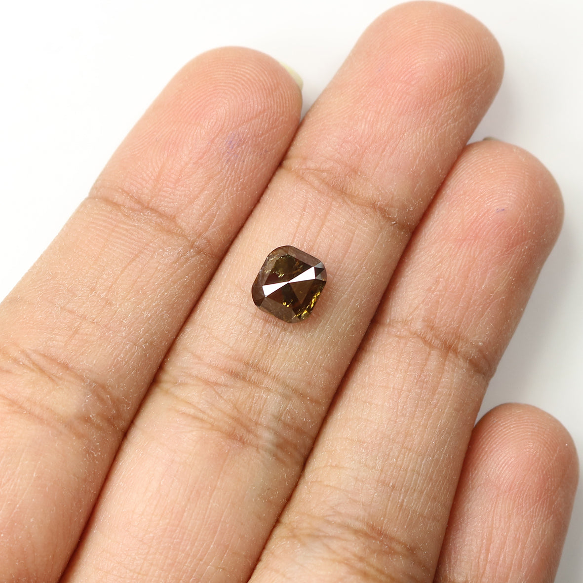 1.42 CT Natural Loose Cushion Shape Diamond Brown Champagne Color Cushion Rose Cut Diamond 6.60 MM Natural Cushion Shape Diamond LQ6162