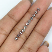 Natural Loose Round Rose Cut Diamond, Salt And Pepper Round Diamond, Natural Loose Diamond, Rose Cut Diamond, 1.26 CT Round Shape L2775
