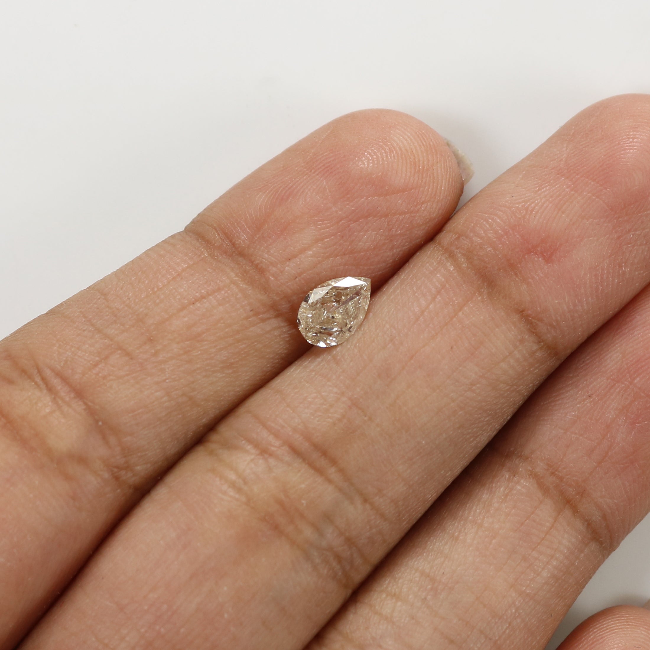 0.57 Ct Natural Loose Pear Shape Diamond Brown Color Pear Cut Diamond 6.95 MM Natural Loose Brown Color Pear Brilliant Cut Diamond LQ1580