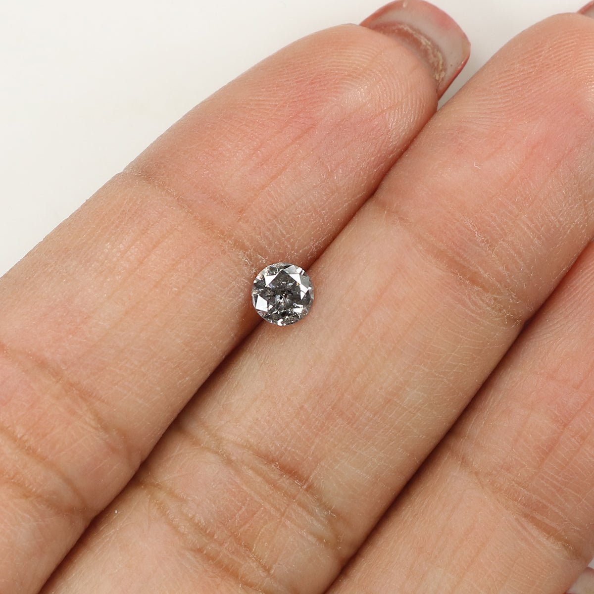 Natural Loose Round Salt And Pepper Diamond Black Grey Color 0.31 CT 4.30 MM Round Brilliant Cut Diamond L1964