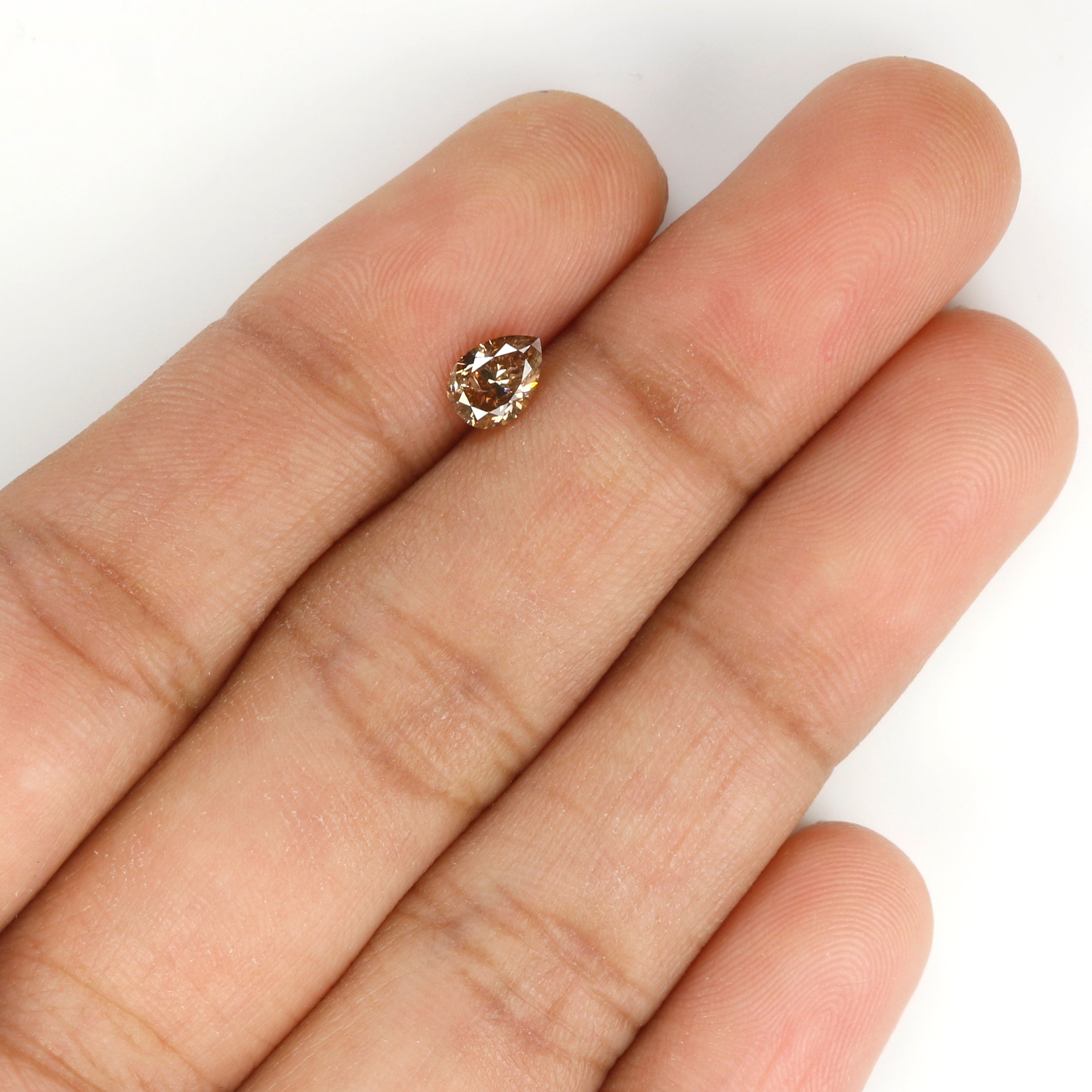 0.44 Ct Natural Loose Pear Shape Diamond Brown Color Pear Cut Diamond 5.90 MM Natural Loose Brown Color Pear Brilliant Cut Diamond LQ669