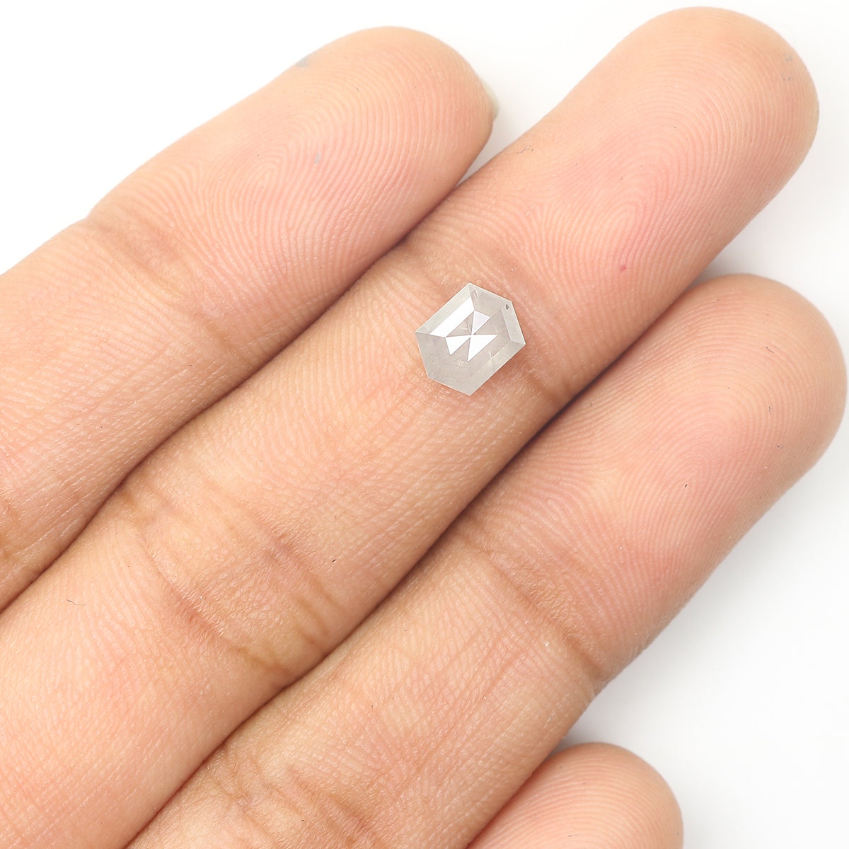 0.76 Ct Natural Loose Hexagon Shape Diamond Grey Hexagon Cut Diamond 6.50 MM Natural Loose Diamond Grey Hexagon Rose Cut Diamond QL1121