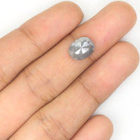 Natural Loose Oval Salt And Pepper Diamond Grey Color 3.07 CT 9.85 MM Oval  Rose Cut Shape Diamond KDL1094
