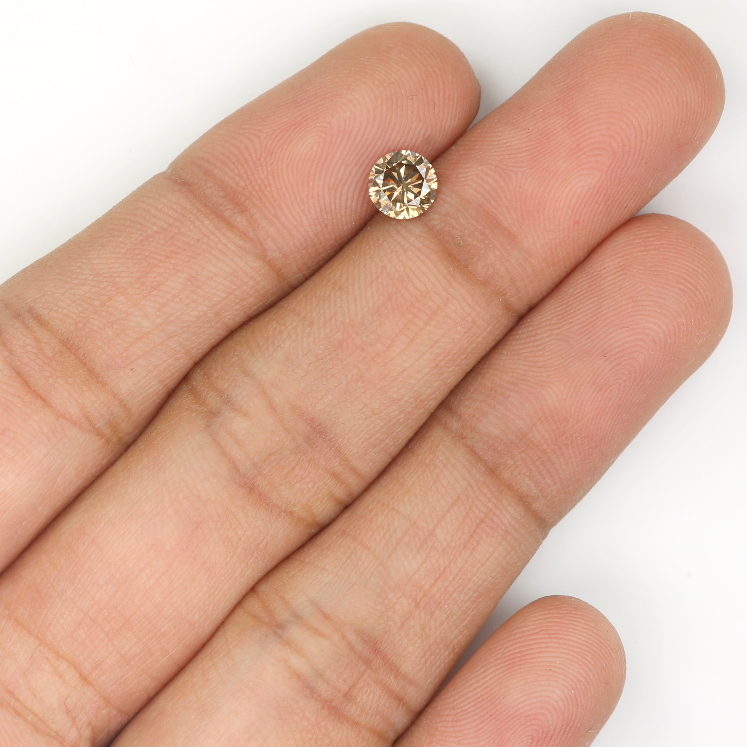 0.59 Ct Natural Loose Round Shape Diamond Brown Color Round Diamond 5.20 MM Natural Loose Brown Diamond Round Brilliant Cut Diamond LQ631