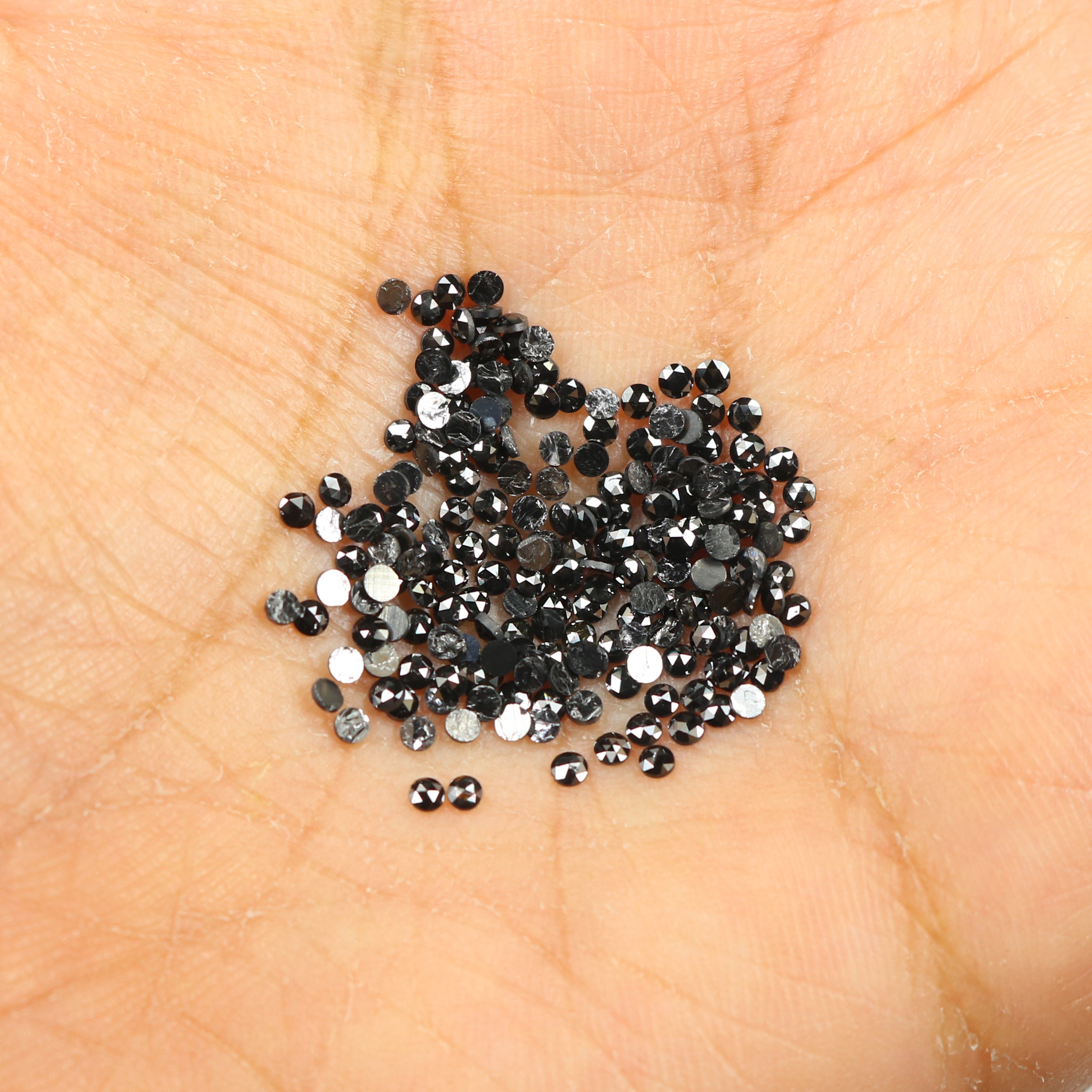 3.04 CT Natural Loose Round Rose Cut Diamond Black Color Round Shape Diamond 1.55 MM Natural Loose Black Color Round Rose Cut Diamond LQ1894