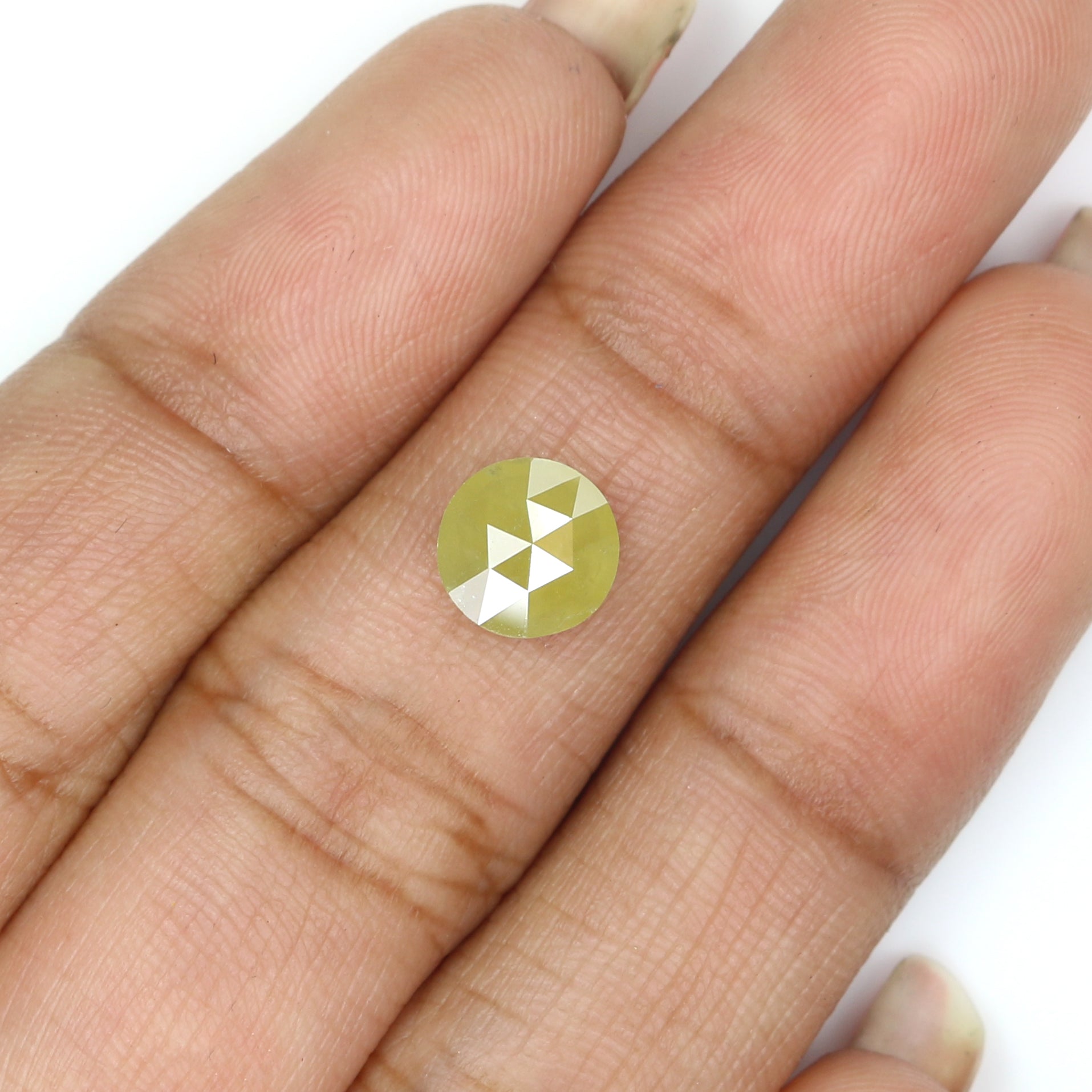 0.87 CT Natural Loose Round Rose Cut Diamond Yellow Color Round Shape Diamond 7.05 MM Natural Yellow Color Round Rose Cut Diamond LQ9828