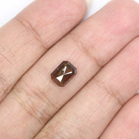 Natural Loose Emerald Shape Brown Color Diamond 1.69 CT 7.60 MM Emerald Shape Rose Cut Diamond L367