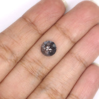 Natural Loose Rose Cut Salt And Pepper Diamond Black Color 2.24 CT 7.70 MM Round Rose Cut Shape Diamond L039