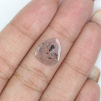 Natural Loose Slice Salt And Pepper Diamond Black Grey Color 0.91 CT 12.25 MM Slice Shape Rose Cut Diamond L9704