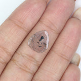 Natural Loose Slice Salt And Pepper Diamond Black Grey Color 0.91 CT 12.25 MM Slice Shape Rose Cut Diamond L9704