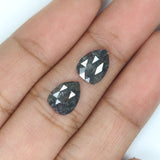 Natural Loose Pear Pair Diamond Grey Color 3.11 CT 9.20 MM Pear Shape Rose Cut Diamond L6894