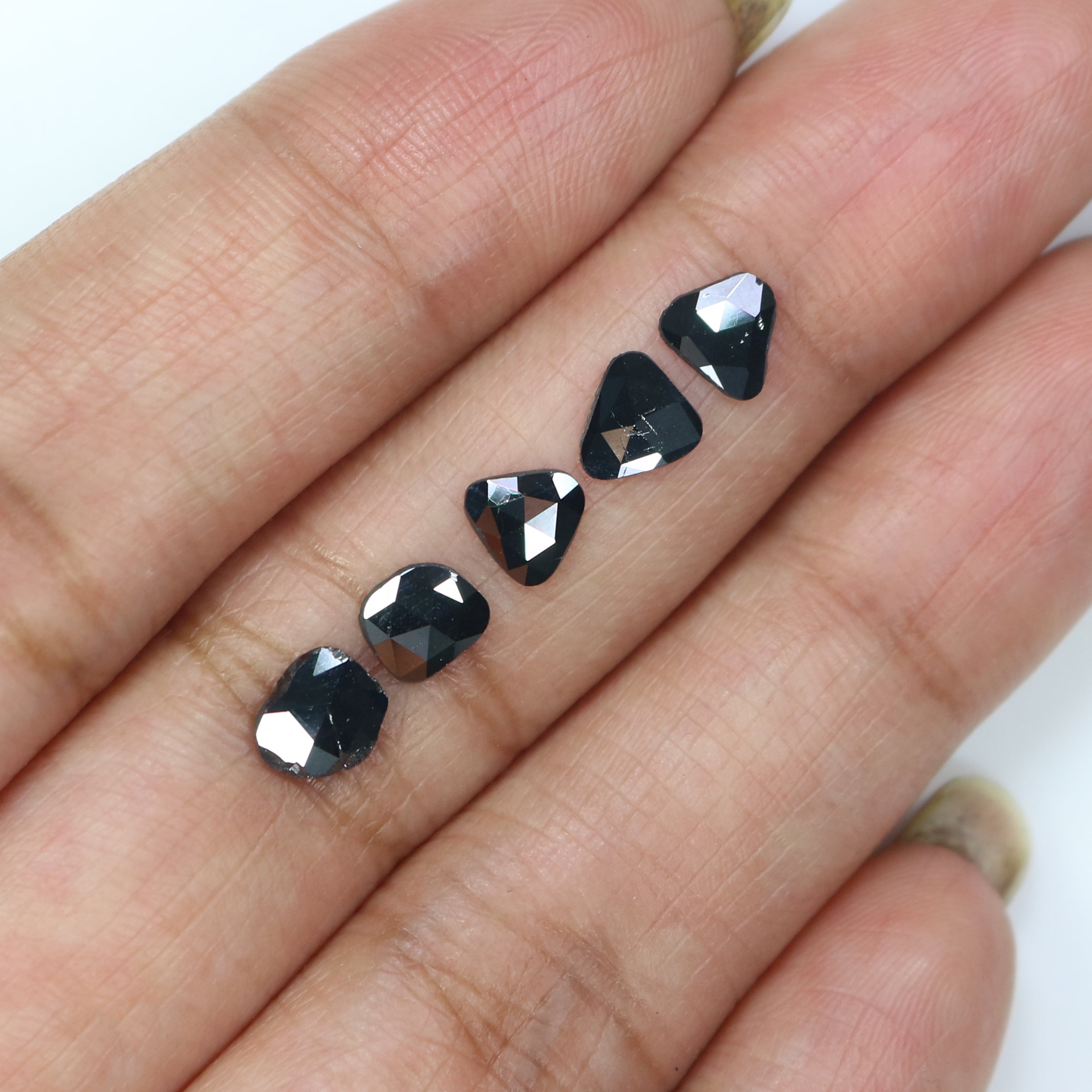 1.11 CT Natural Loose Slice Shape Diamond Black Color Slice Cut Diamond 5.50 MM Natural Loose Black Color Slice Rose Cut Diamond KQ2614