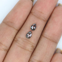 Natural Loose Pear Diamond, Salt And Pepper Pear Diamond, Natural Loose Diamond, Pear Rose Cut Diamond, 0.50 CT Pear Cut Diamond KR2635
