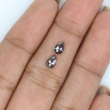 Natural Loose Pear Diamond, Salt And Pepper Pear Diamond, Natural Loose Diamond, Pear Rose Cut Diamond, 0.50 CT Pear Cut Diamond KR2635