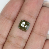 Natural Loose Square Green Color Diamond 2.60 CT 8.05 MM Square Shape Rose Cut Diamond KDL2464