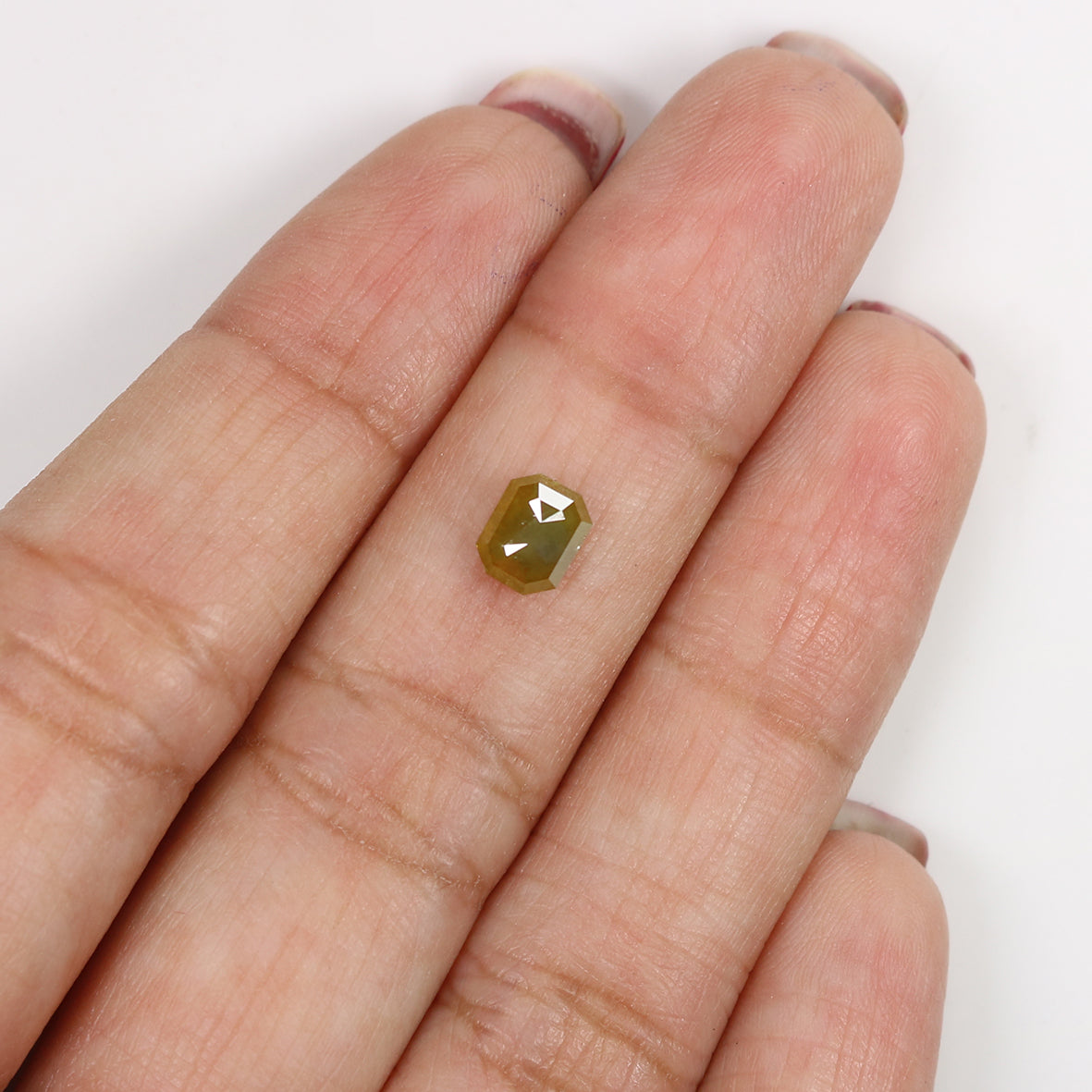0.76 CT Natural Loose Emerald Shape Diamond Yellow Color Emerald Cut Diamond 5.75 MM Natural Yellow Color Emerald Rose Cut Diamond LQ1959