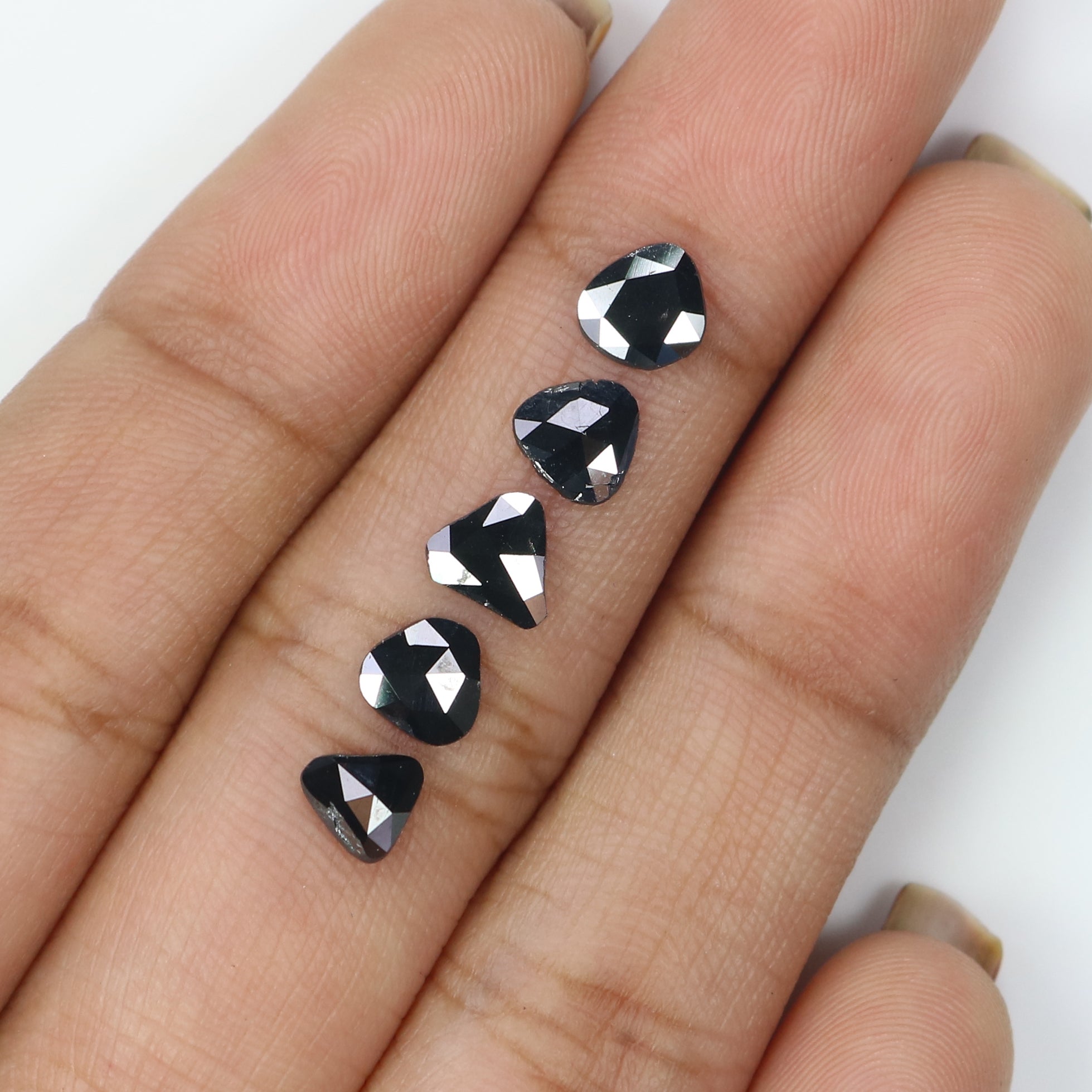 1.39 CT Natural Loose Slice Shape Diamond Black Color Slice Cut Diamond 5.65 MM Natural Loose Black Color Slice Rose Cut Diamond KQ2624