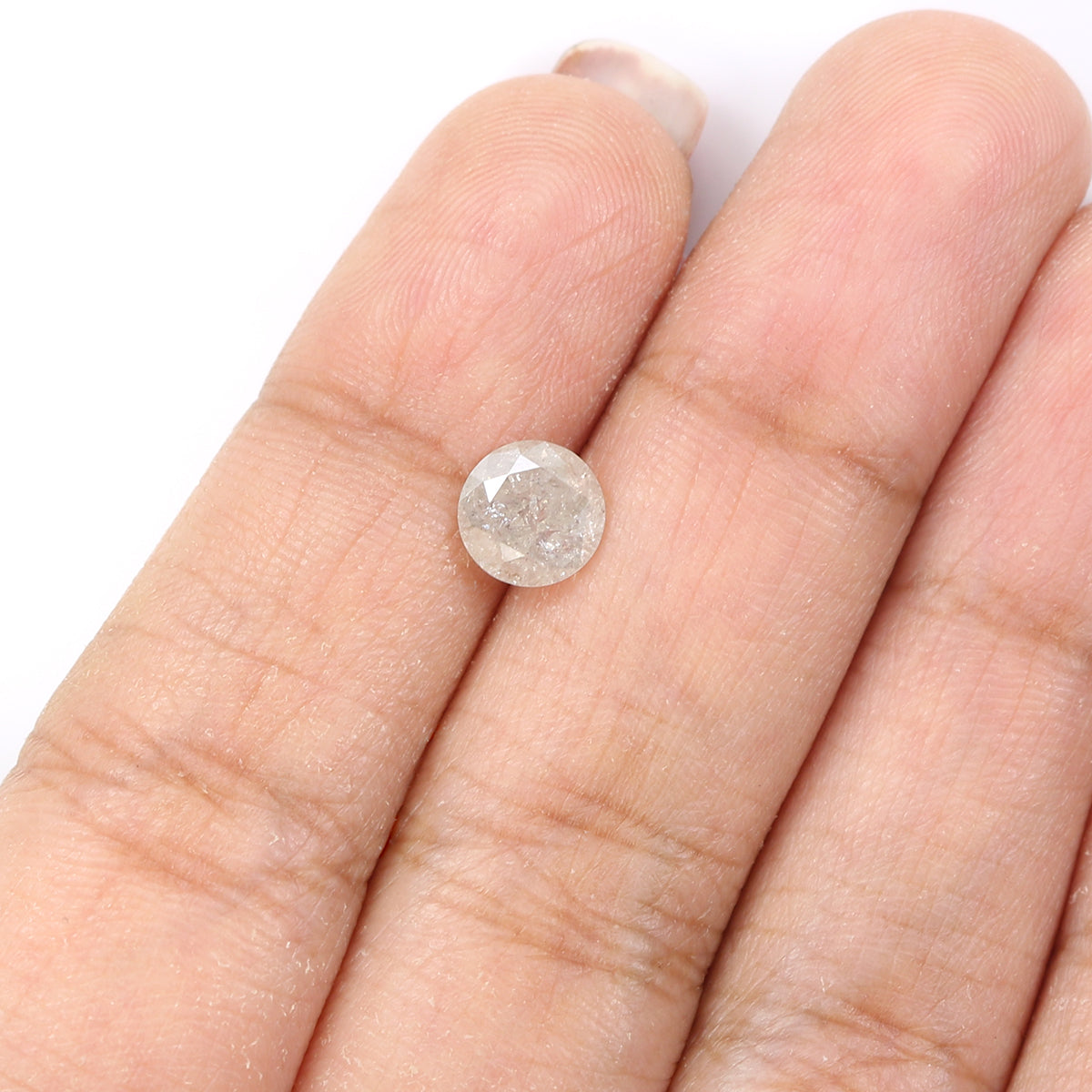 Natural Loose Round Brilliant Cut Diamond Grey Color 1.38 CT 6.50 MM Round Shape Brilliant Cut Diamond L8212