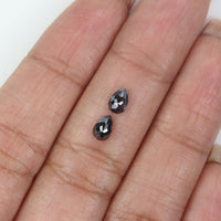 Natural Loose Pear Salt And Pepper Diamond Black Grey Color 0.60 CT 5.34 MM Pear Shape Rose Cut Diamond L2447