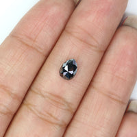 Natural Loose Pear Diamond Black Color 0.90 CT 6.67 MM Pear Shape Rose Cut Diamond L2452