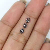 Natural Loose Oval Diamond, Salt And Pepper Oval Diamond, Natural Loose Diamond, Oval Rose Cut Diamond, 0.58 CT Oval Shape Diamond L2756