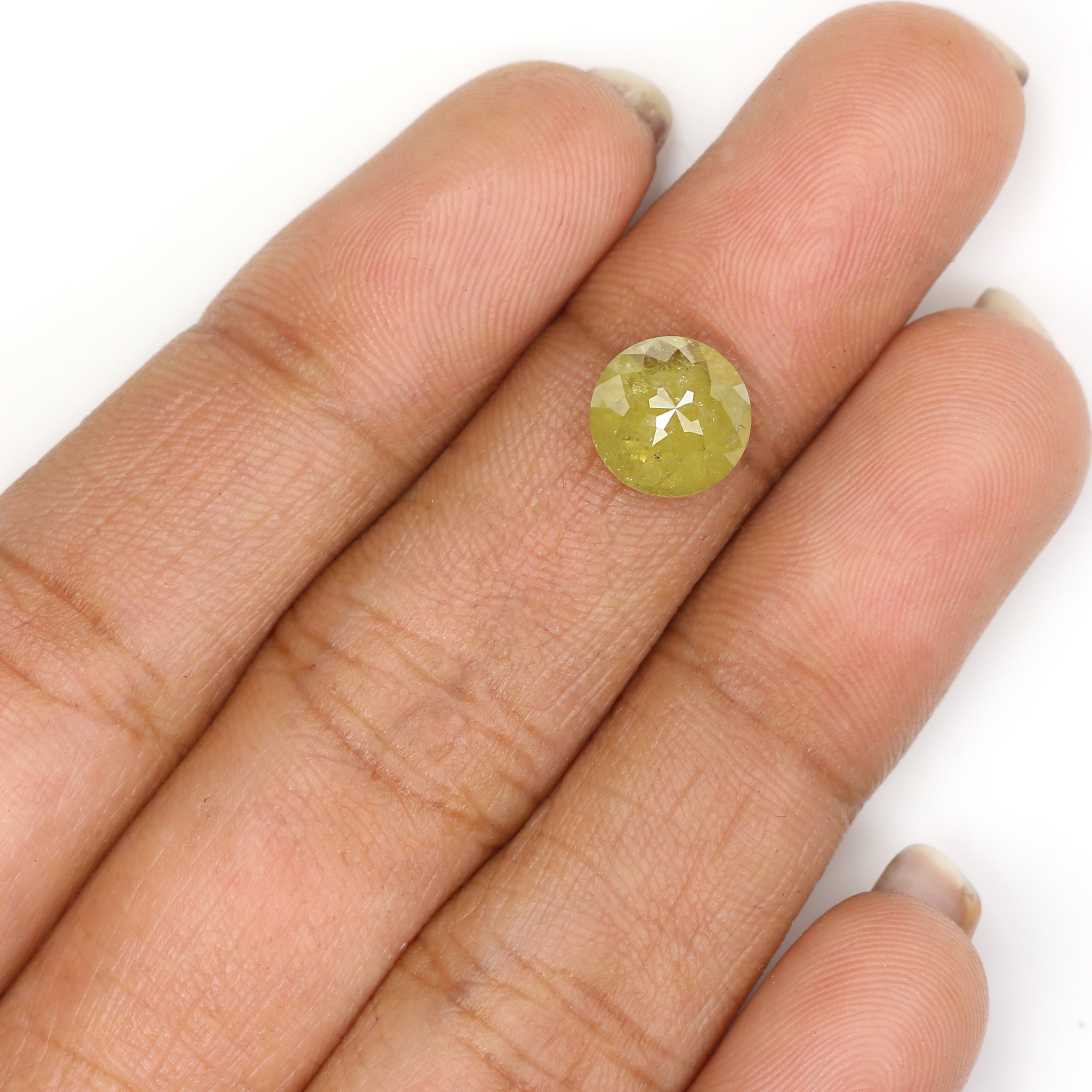 2.01 CT Natural Loose Round Rose Cut Diamond Yellow Color Round Shape Diamond 7.90 MM Natural Yellow Diamond Round Rose Cut Diamond LQ1562