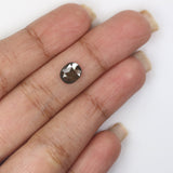 Natural Loose Oval Salt And Pepper Diamond Black Grey Color 1.01 CT 7.40 MM Oval Shape Rose Cut Diamond L1788