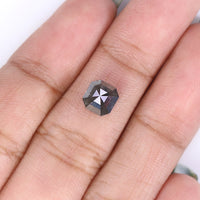 Natural Loose Emerald Grey Color Diamond 1.59 CT 6.45 MM Emerald Shape Rose Cut Diamond L7893