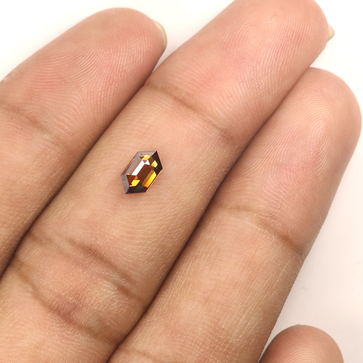 0.47 CT Natural Loose Hexagon Shape Diamond Brown Color Hexagon Cut Diamond 6.65 MM Natural Brown Diamond Hexagon Rose Cut Diamond LQ1830
